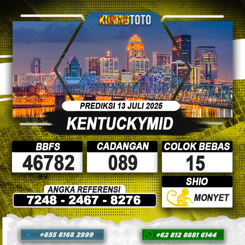 PREDIKSI KENTUCKYMID 13 JULI 2025 | PREDIKSI TOGEL KUNINGTOTO