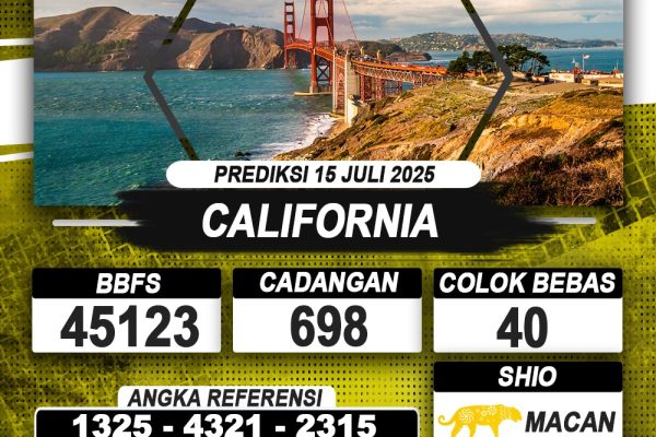 PREDIKSI CALIFORNIA 15 JULI 2025 | PREDIKSI TOGEL KUNINGTOTO