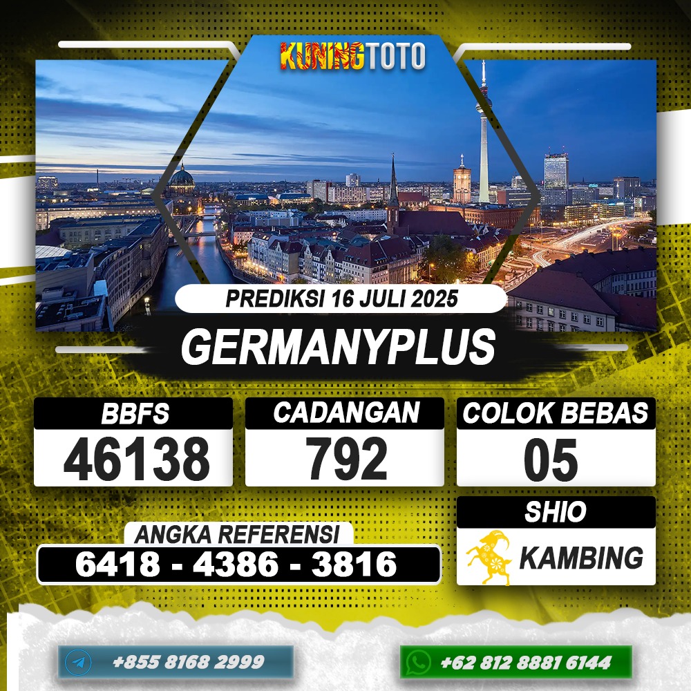PREDIKSI GERMANYPLUS 16 JULI 2025 | PREDIKSI TOGEL KUNINGTOTO