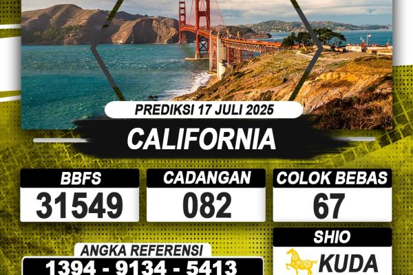 PREDIKSI CALIFORNIA 17 JULI 2025 | PREDIKSI TOGEL KUNINGTOTO PREDIKSI CALIFORNIA 17 JULI 2025 | PREDIKSI TOGEL KUNINGTOTO