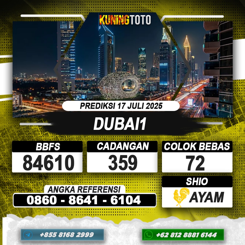 PREDIKSI DUBAI 1 17 JULI 2025 | PREDIKSI TOGEL KUNINGTOTO