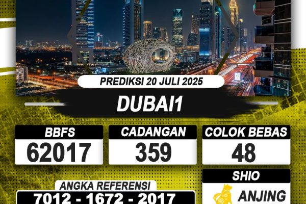 PREDIKSI DUBAI 1 20 JULI 2025 | PREDIKSI TOGEL KUNINGTOTO
