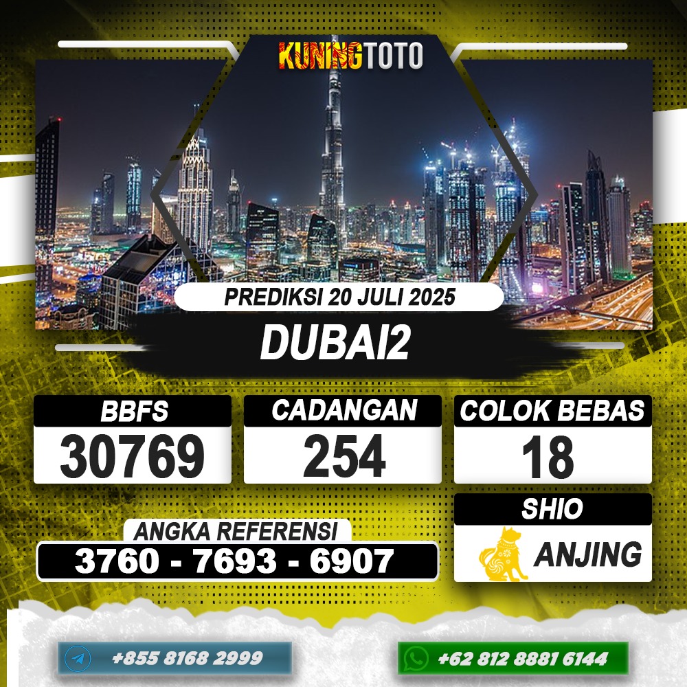 PREDIKSI DUBAI2 20 JULI 2025 | PREDIKSI TOGEL KUNINGTOTO