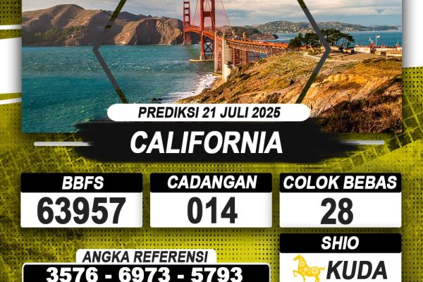 PREDIKSI CALIFORNIA 21 JULI 2025 | PREDIKSI TOGEL KUNINGTOTO