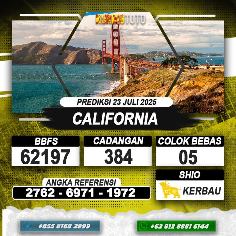 PREDIKSI CALIFORNIA 23 JULI 2025 | PREDIKSI TOGEL KUNINGTOTO