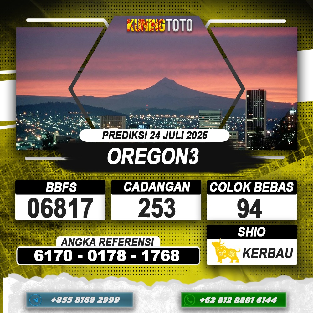 PREDIKSI OREGON3 24 JUNI 2025 | PREDIKSI TOGEL KUNINGTOTO