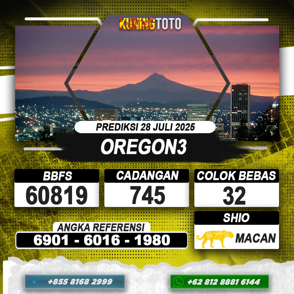 PREDIKSI OREGON3 28 JULI 2025 | PREDIKSI TOGEL KUNINGTOTO