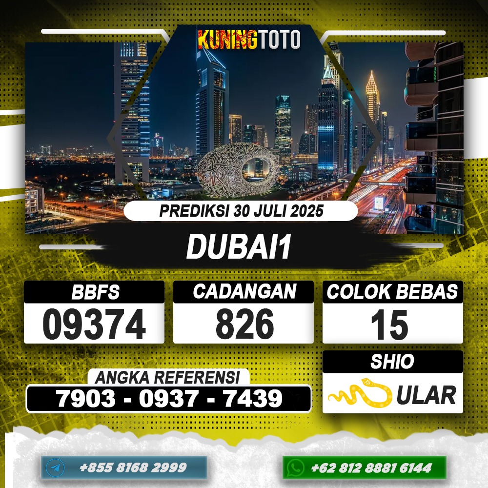 PREDIKSI DUBAI1 30 JULI 2025 | PREDIKSI TOGEL KUNINGTOTO