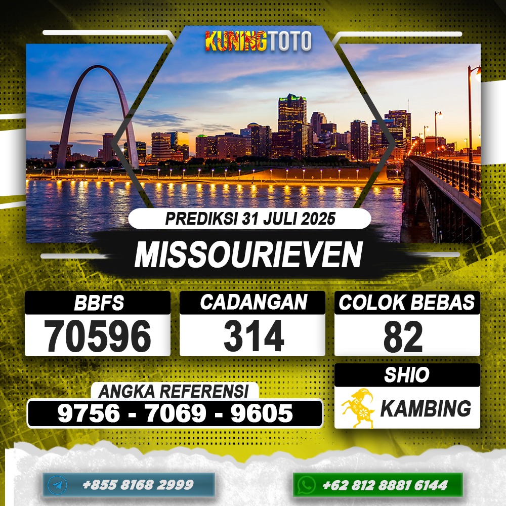 PREDIKSI MISSOURIEVEN 31 JULI 2025 | PREDIKSI TOGEL KUNINGTOTO