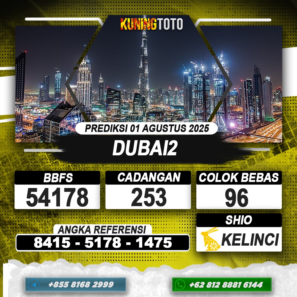 PREDIKSI DUBAI2 01 AGUSTUS 2025 | PREDIKSI TOGEL KUNINGTOTO
