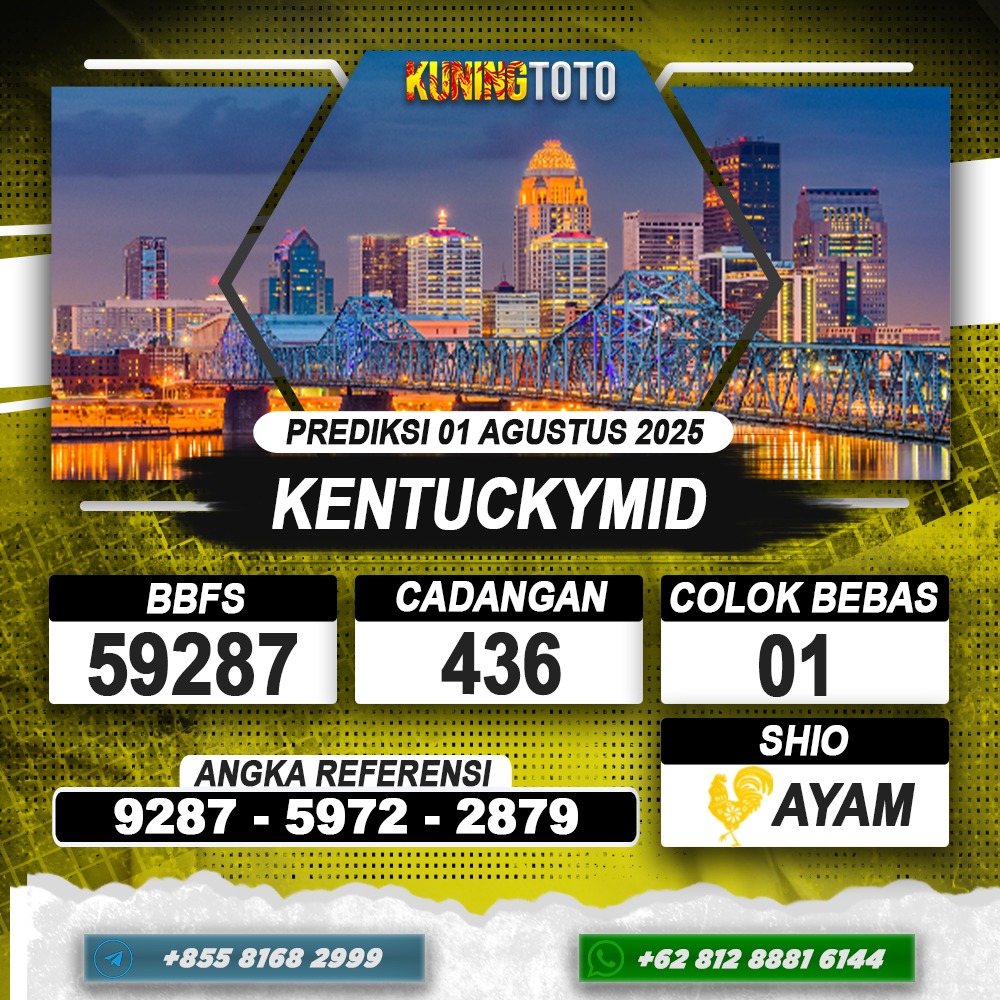 PREDIKSI KENTUCKYMID 01 AGUSTUS 2025 | PREDIKSI TOGEL KUNINGTOTO