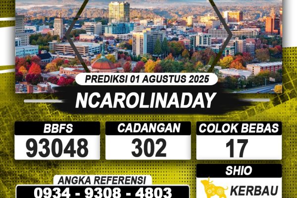 PREDIKSI NCAROLINADAY 01 AGUSTUS 2025 | PREDIKSI TOGEL KUNINGTOTO