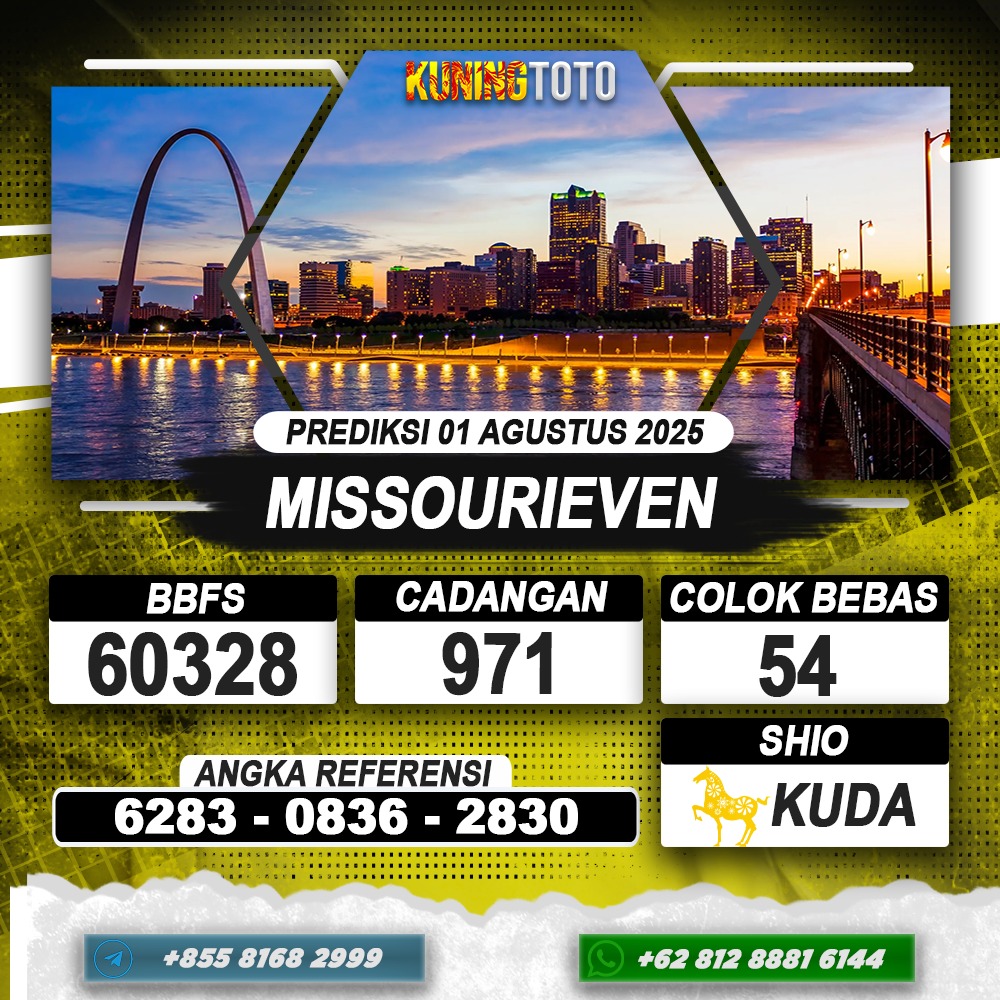 PREDIKSI MISSOURIEVEN 01 AGUSTUS 2025 | PREDIKSI TOGEL KUNINGTOTO