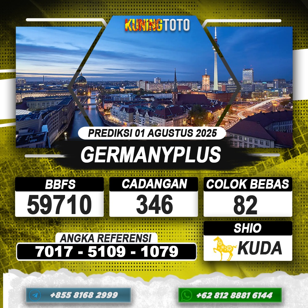 PREDIKSI GERMANYPLUS 01 AGUSTUS 2025 | PREDIKSI TOGEL KUNINGTOTO