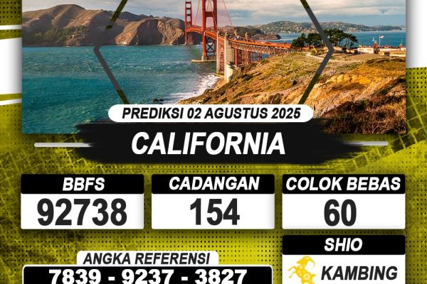 PREDIKSI CALIFORNIA 02 AGUSTUS 2025 | PREDIKSI TOGEL KUNINGTOTO