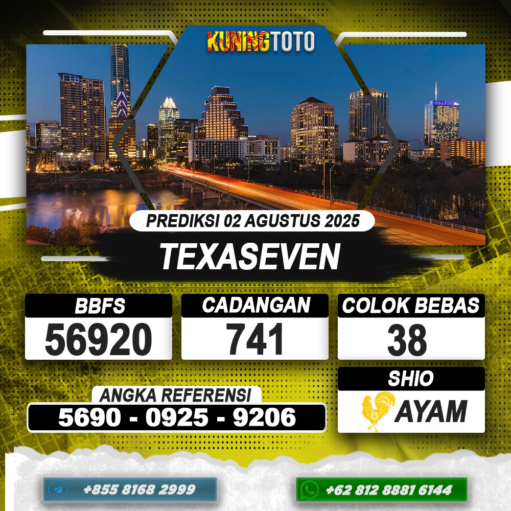 PREDIKSI TEXASEVEN 02 AGUSTUS 2025 | PREDIKSI TOGEL KUNINGTOTO
