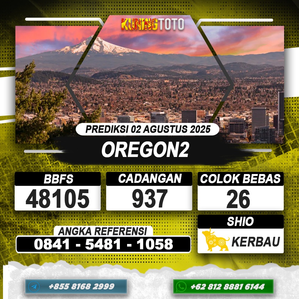 PREDIKSI OREGON2 02 AGUSTUS 2025 | PREDIKSI TOGEL KUNINGTOTO