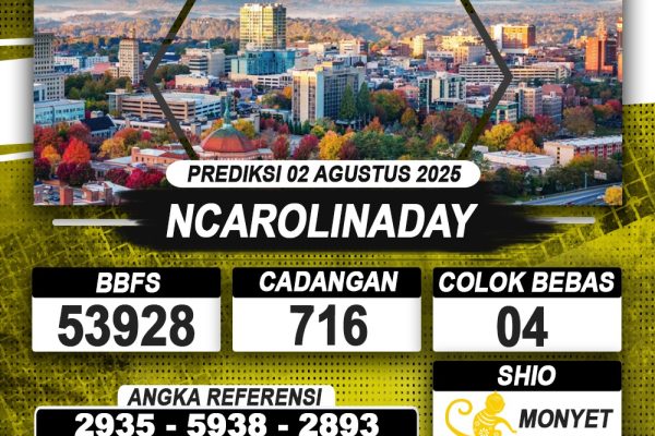 PREDIKSI NCAROLINADAY 02 AGUSTUS 2025 | PREDIKSI TOGEL KUNINGTOTO