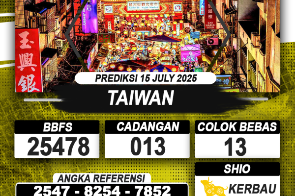 PREDIKSI TAIWAN 15 JULI 2025 | PREDIKSI TOGEL KUNINGTOTO