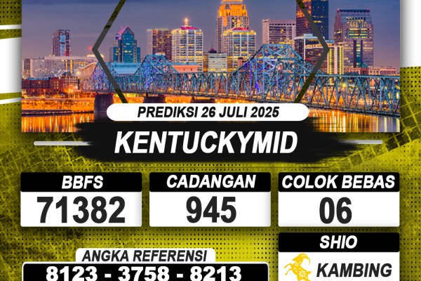 PREDIKSI KENTUCKYMID 26 JULI 2025 | PREDIKSI TOGEL KUNINGTOTO