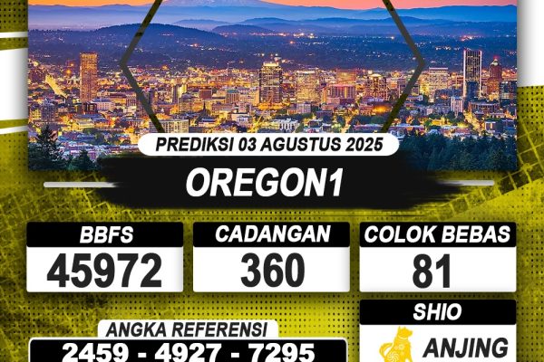 PREDIKSI OREGON1 03 AGUSTUS 2025 | PREDIKSI TOGEL KUNINGTOTO