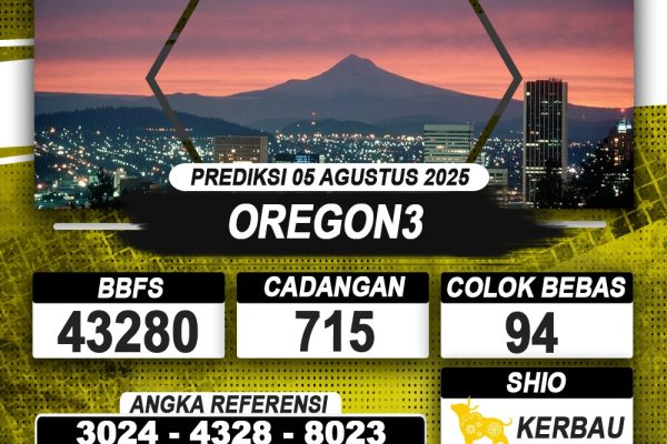PREDIKSI OREGON3 05 AGUSTUS 2025 | PREDIKSI TOGEL KUNINGTOTO
