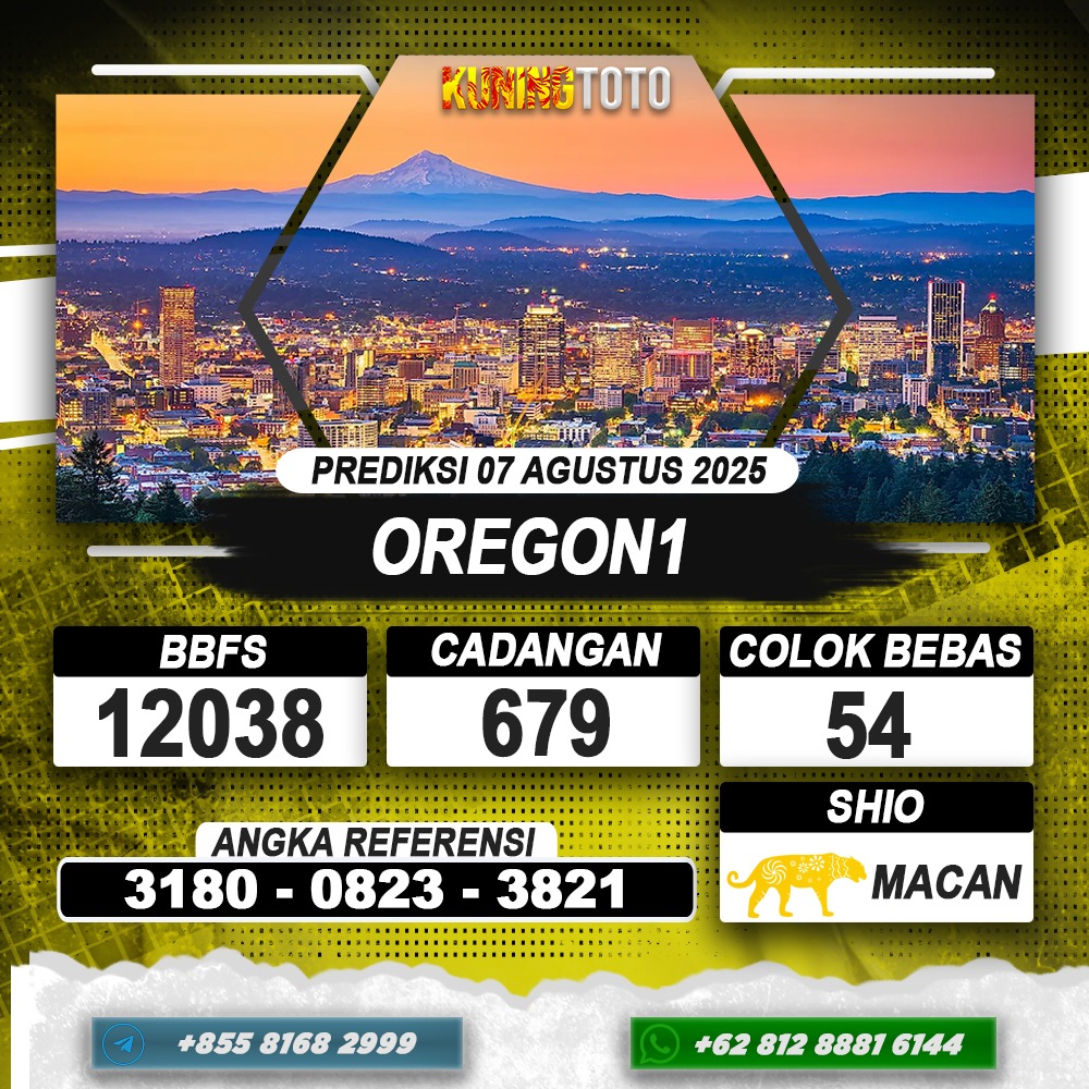 PREDIKSI OREGON1 07AGUSTUS 2025 | PREDIKSI TOGEL KUNINGTOTO