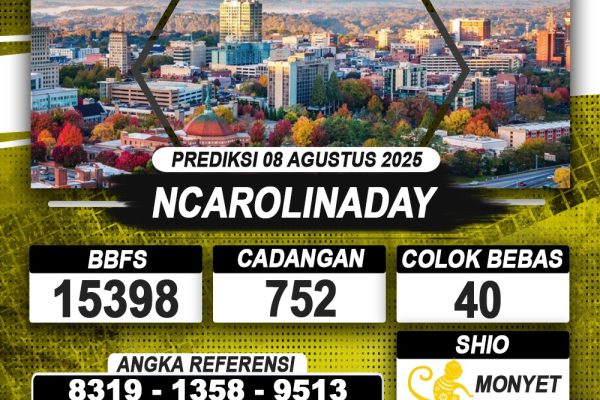 PREDIKSI NCAROLINADAY 08 AGUSTUS 2025 | PREDIKSI TOGEL KUNINGTOTO PREDIKSI NCAROLINADAY 08 AGUSTUS 2025 | PREDIKSI TOGEL KUNINGTOTO