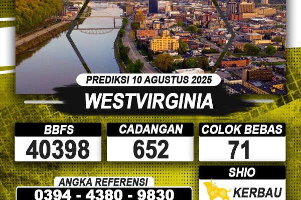 PREDIKSI WESTVIRGINIA 10 AGUSTUS 2025 | PREDIKSI TOGEL KUNINGTOTO