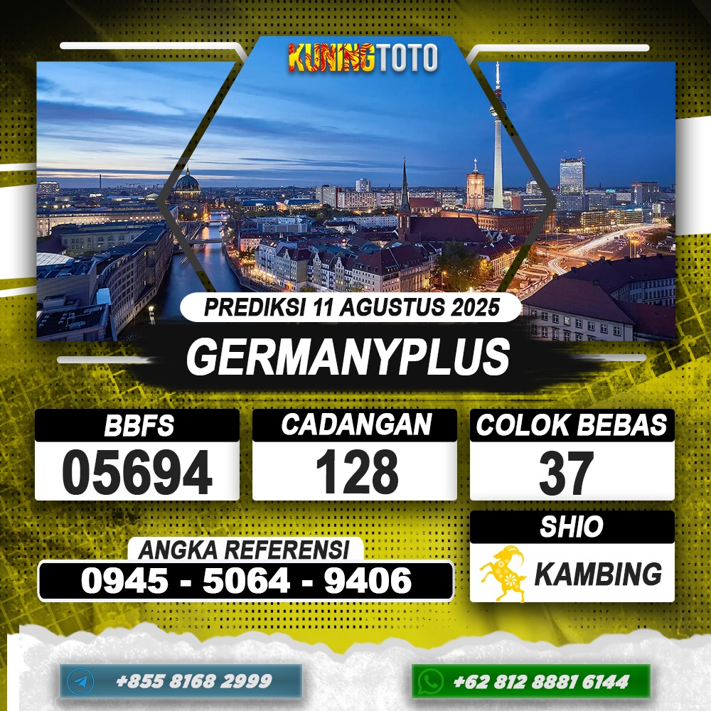 PREDIKSI GERMANYPLUS 11 AGUSTUS 2025 | PREDIKSI TOGEL KUNINGTOTO