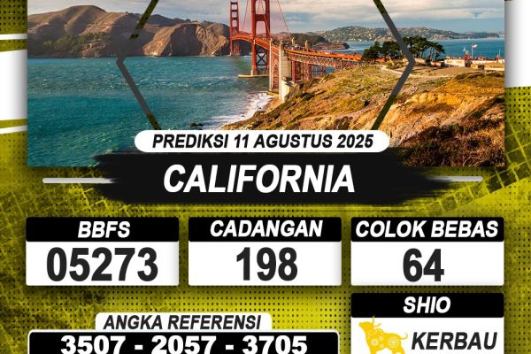 PREDIKSI CALIFORNIA 11 AGUSTUS 2025 | PREDIKSI TOGEL KUNINGTOTO