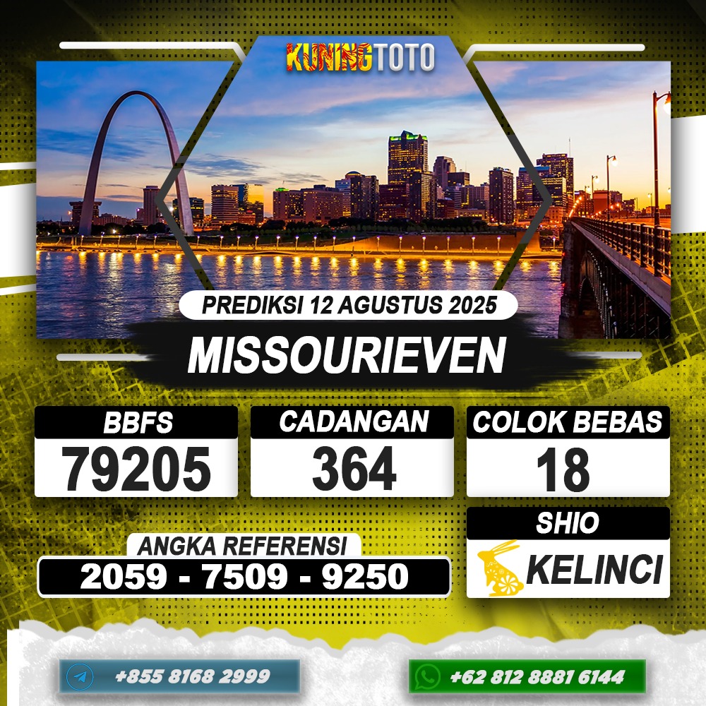 PREDIKSI MISSOURIEVEN 12 AGUSTUS 2025 | PREDIKSI TOGEL KUNINGTOTO