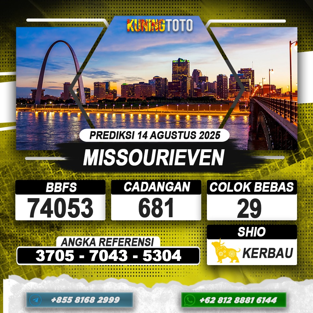 PREDIKSI MISSOURIEVEN 14 AGUSTUS 2025 | PREDIKSI TOGEL KUNINGTOTO