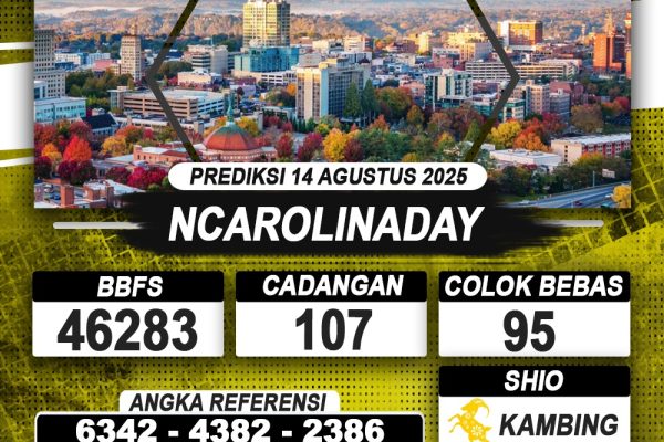 PREDIKSI NCAROLINADAY 14 AGUSTUS 2025 | PREDIKSI TOGEL KUNINGTOTO
