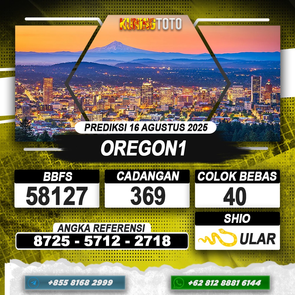 PREDIKSI OREGON1 16 AGUSTUS 2025 | PREDIKSI TOGEL KUNINGTOTO