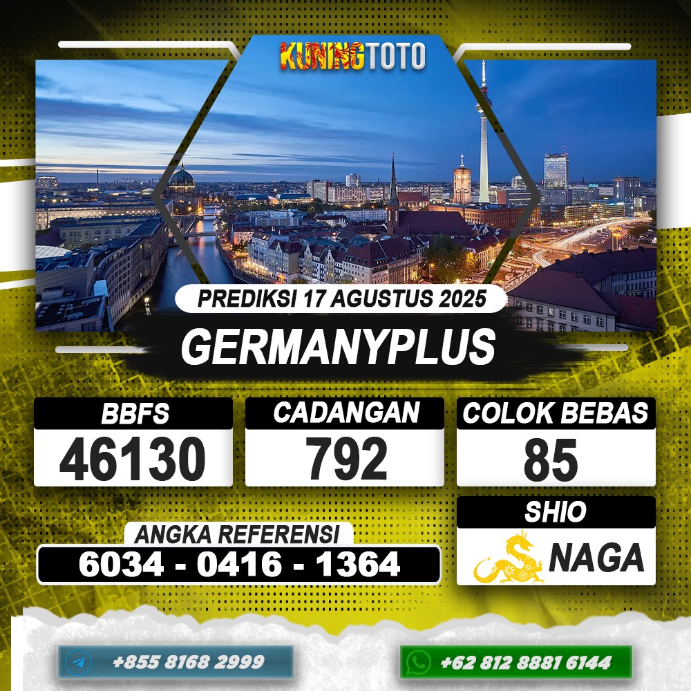PREDIKSI GERMANYPLUS 17 AGUSTUS 2025 | PREDIKSI TOGEL KUNINGTOTO