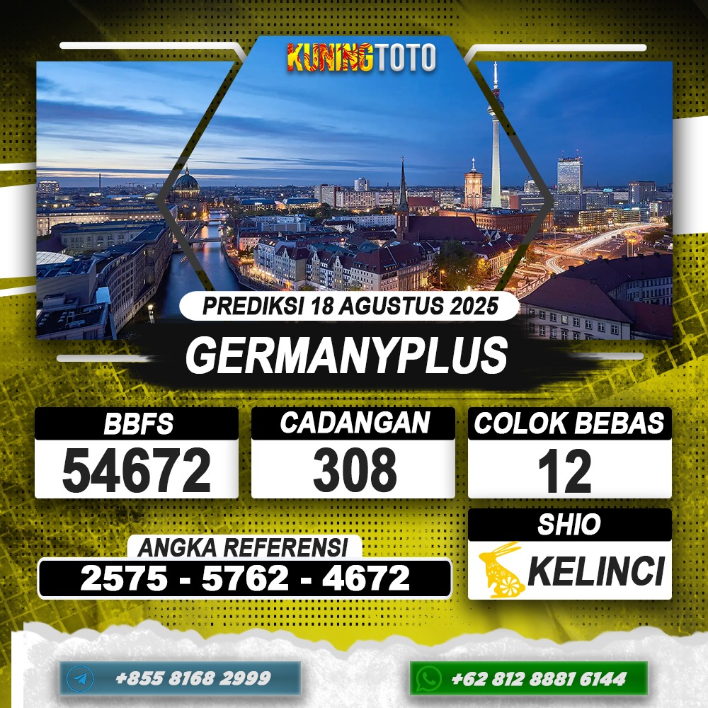 PREDIKSI GERMANYPLUS 18 AGUSTUS 2025 | PREDIKSI TOGEL KUNINGTOTO