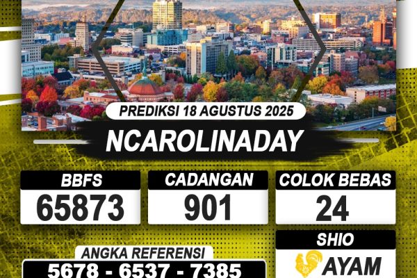 PREDIKSI NCAROLINADAY 18 AGUSTUS 2025 | PREDIKSI TOGEL KUNINGTOTO