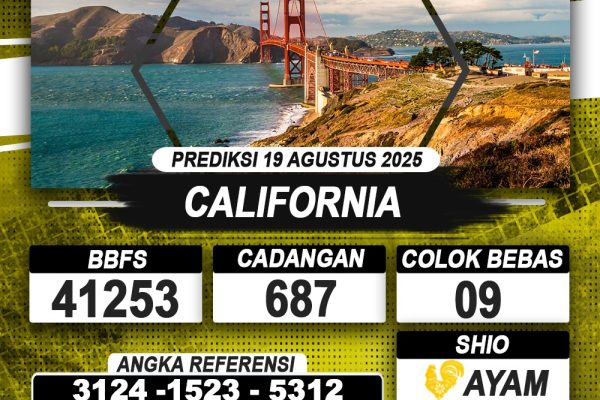 PREDIKSI CALIFORNIA 19 AGUSTUS 2025 | PREDIKSI TOGEL KUNINGTOTO