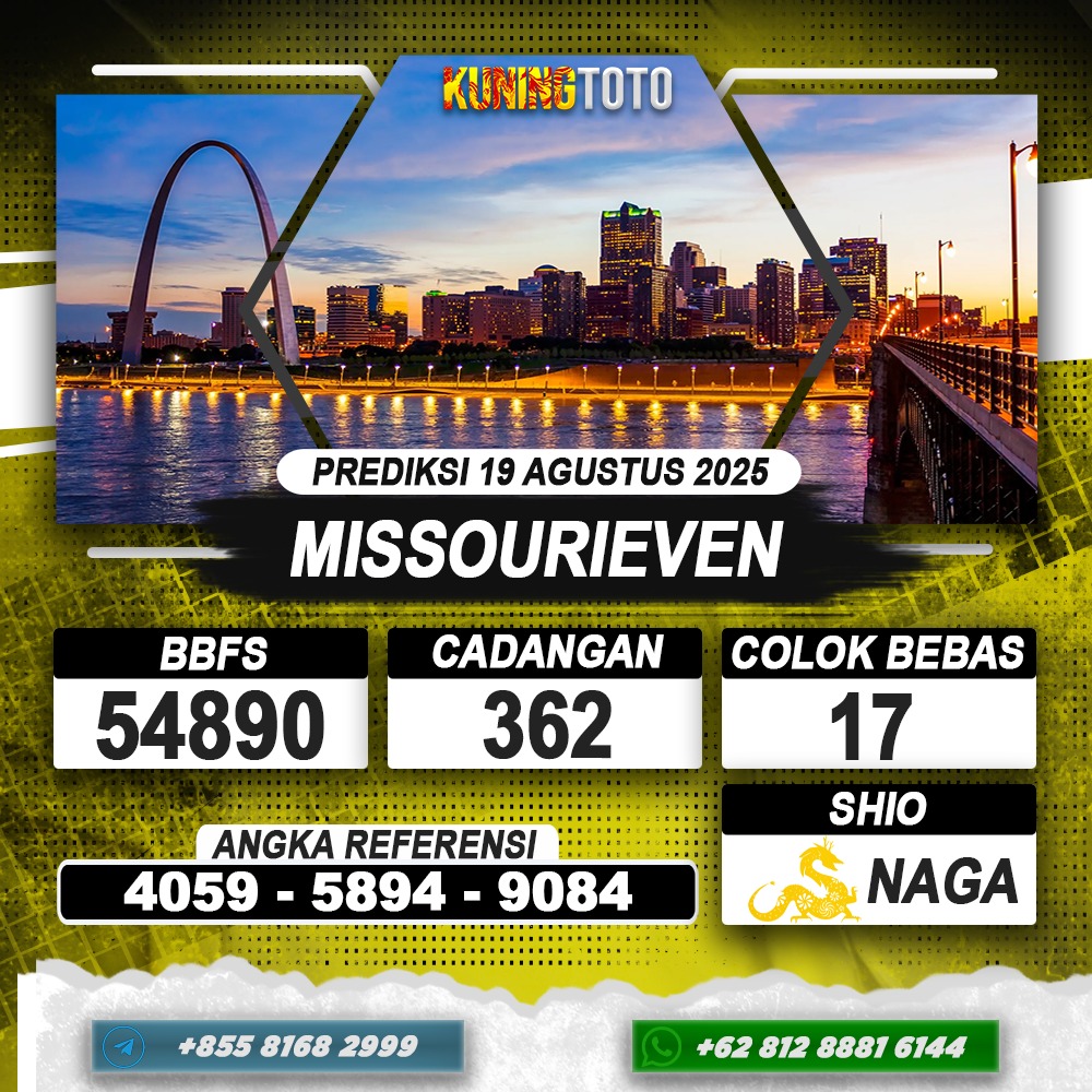 PREDIKSI MISSOURIEVEN 19 AGUSTUS 2025 | PREDIKSI TOGEL KUNINGTOTO