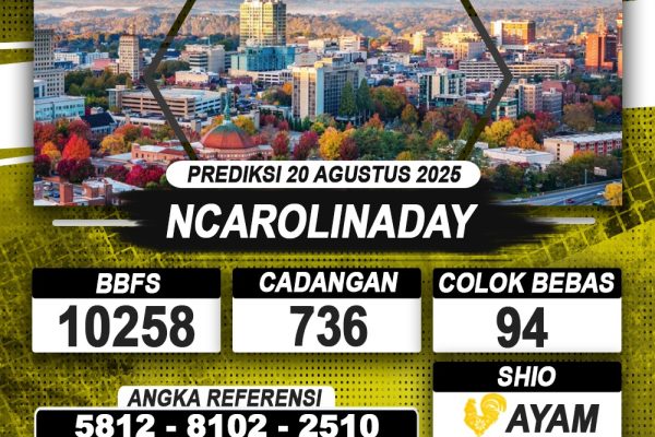 PREDIKSI NCAROLINADAY 20 AGUSTUS 2025 | PREDIKSI TOGEL KUNINGTOTO