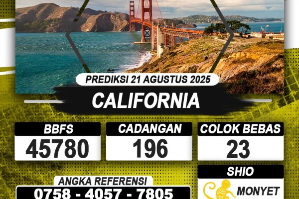 PREDIKSI CALIFORNIA 21 AGUSTUS 2025 | PREDIKSI TOGEL KUNINGTOTO