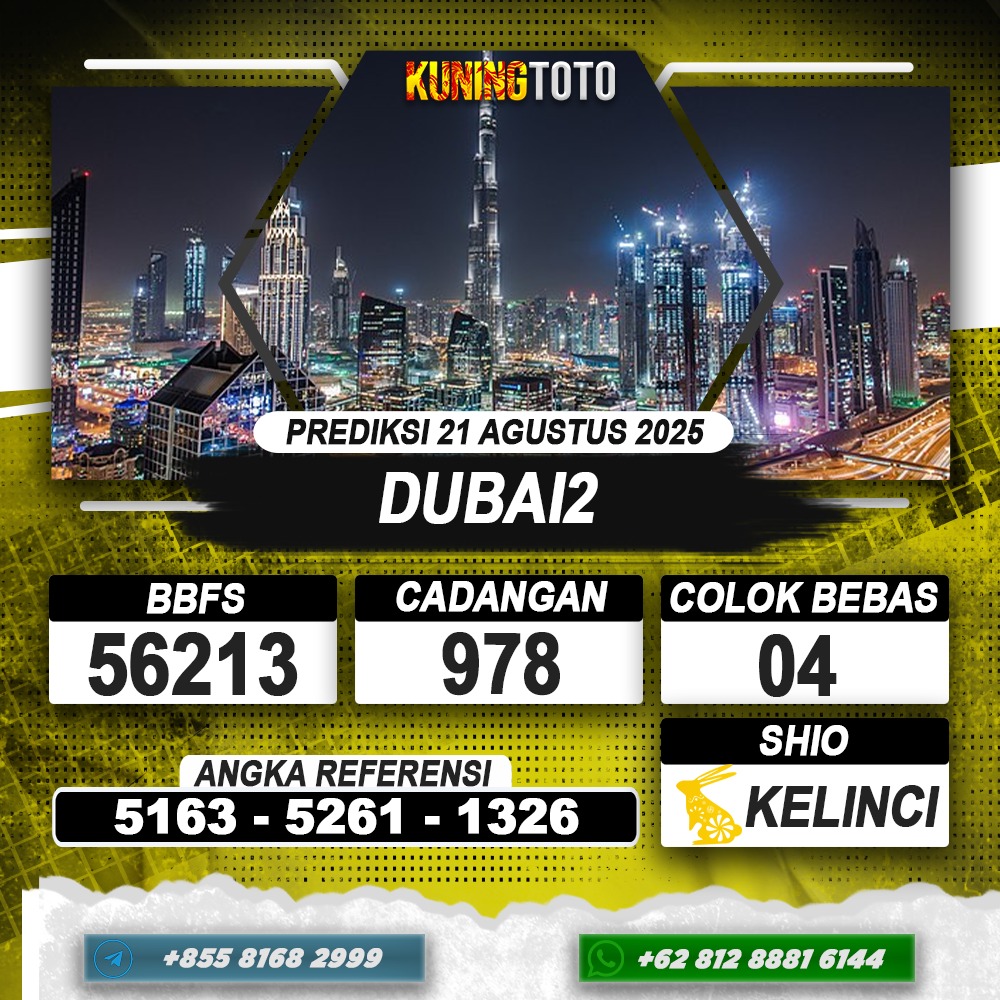 PREDIKSI DUBAI2 21 AGUSTUS 2025 | PREDIKSI TOGEL KUNINGTOTO