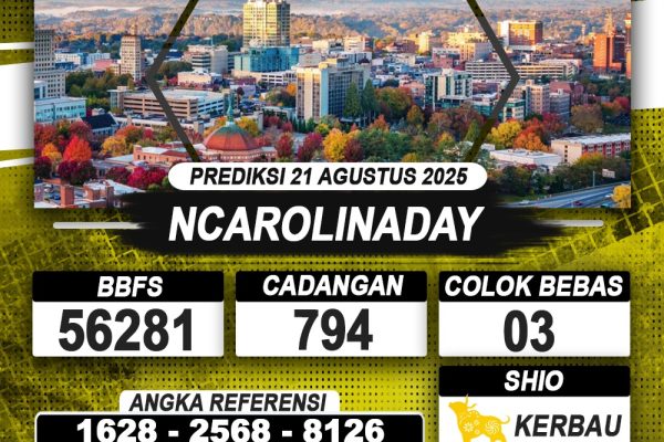 PREDIKSI NCAROLINADAY 21 AGUSTUS 2025 | PREDIKSI TOGEL KUNINGTOTO