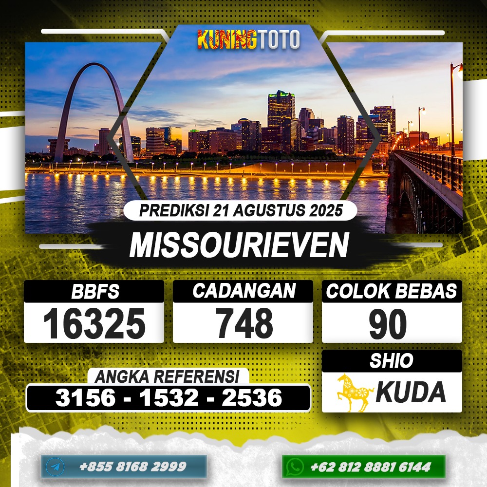 PREDIKSI MISSOURIEVEN 21 AGUSTUS 2025 | PREDIKSI TOGEL KUNINGTOTO