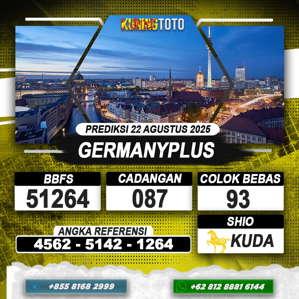 PREDIKSI GERMANYPLUS 22 AGUSTUS 2025 | PREDIKSI TOGEL KUNINGTOTO