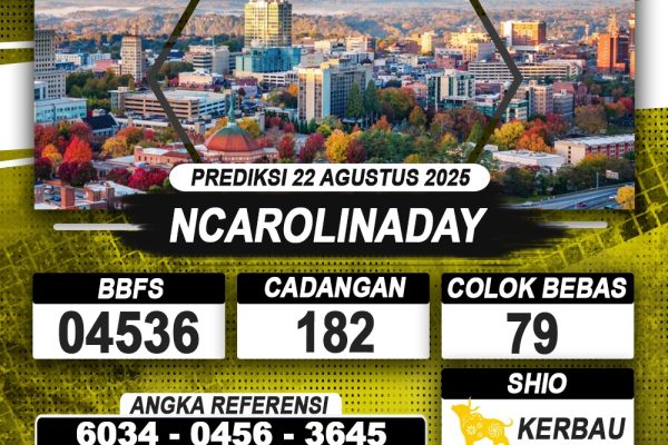 PREDIKSI NCAROLINADAY 22 AGUSTUS 2025 | PREDIKSI TOGEL KUNINGTOTO