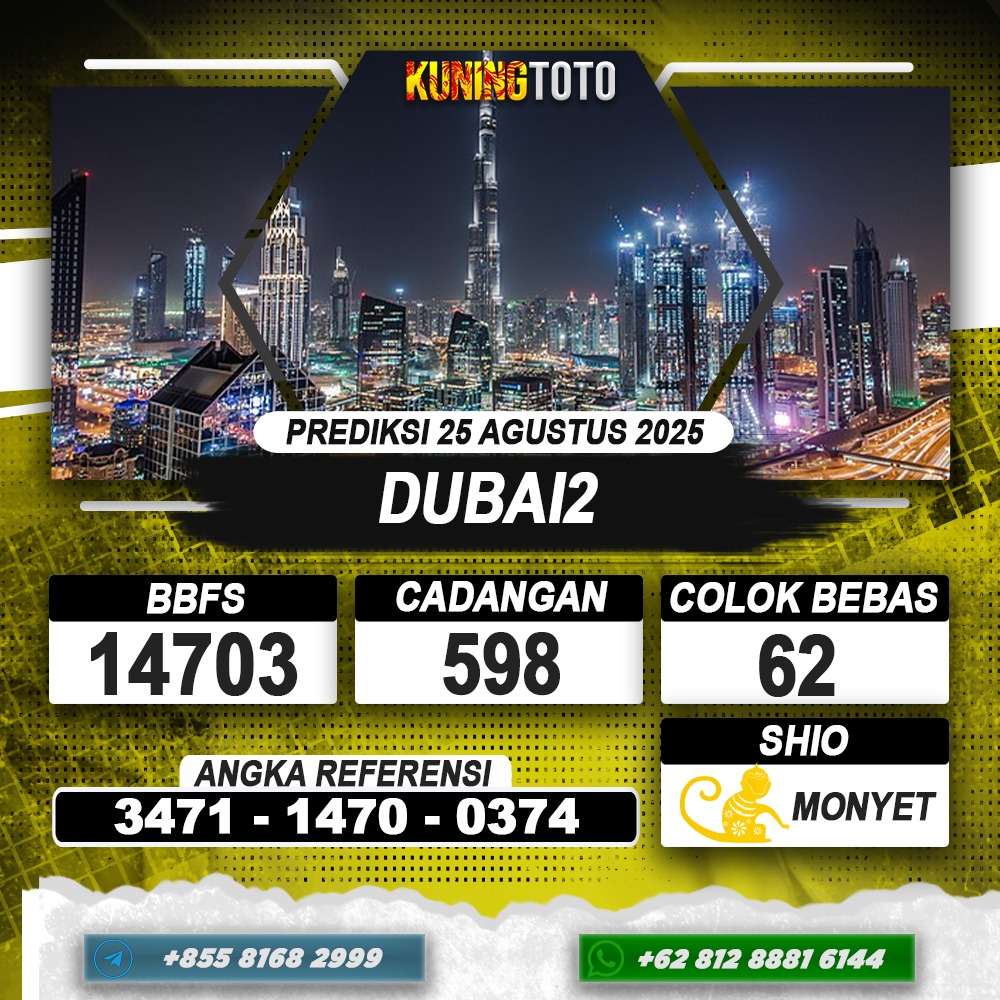 PREDIKSI DUBAI2 25 AGUSTUS 2025 | PREDIKSI TOGEL KUNINGTOTO