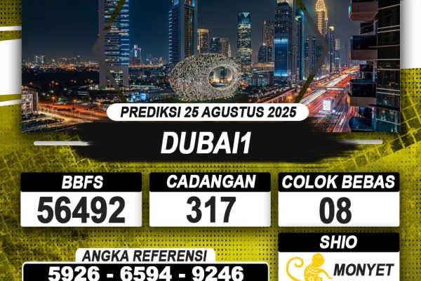 PREDIKSI DUBAI1 25 AGUSTUS 2025 | PREDIKSI TOGEL KUNINGTOTO