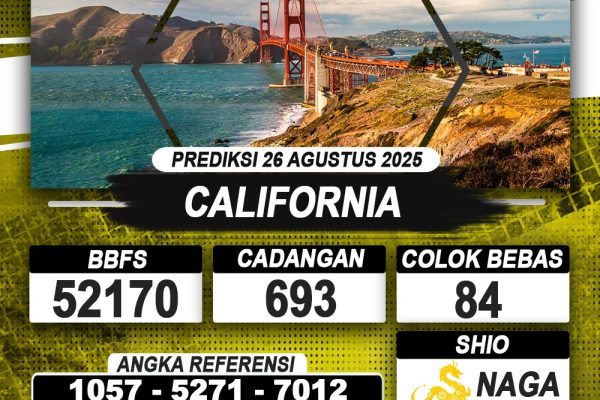 PREDIKSI CALIFORNIA 26 AGUSTUS 2025 | PREDIKSI TOGEL KUNINGTOTO
